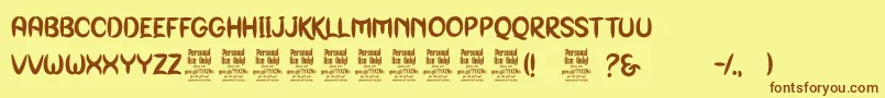 GenoockPersonalUse Font – Brown Fonts on Yellow Background