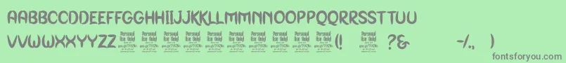 GenoockPersonalUse Font – Gray Fonts on Green Background