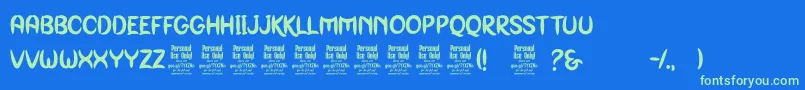 GenoockPersonalUse Font – Green Fonts on Blue Background