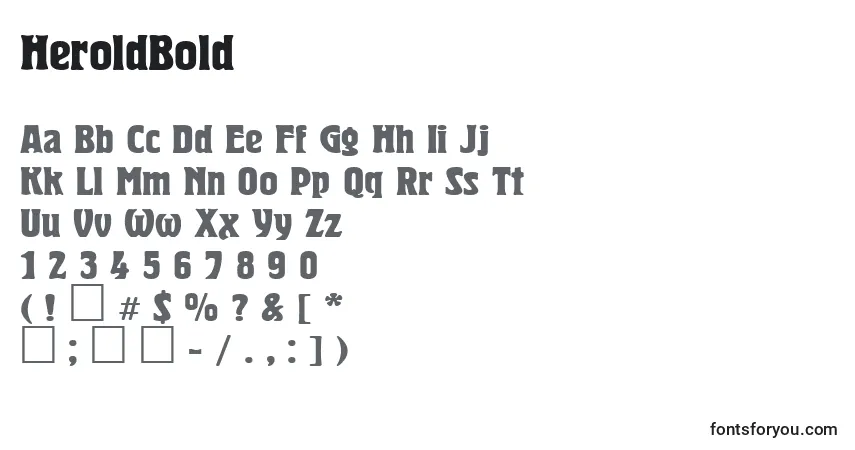 Шрифт HeroldBold – алфавит, цифры, специальные символы