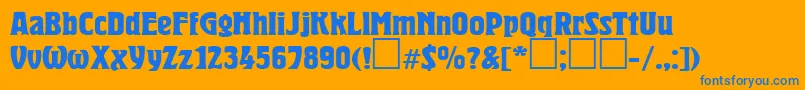 HeroldBold-Schriftart – Blaue Schriften auf orangefarbenem Hintergrund