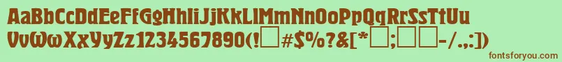 Шрифт HeroldBold – коричневые шрифты на зелёном фоне