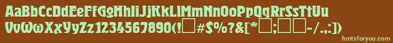 Шрифт HeroldBold – зелёные шрифты на коричневом фоне