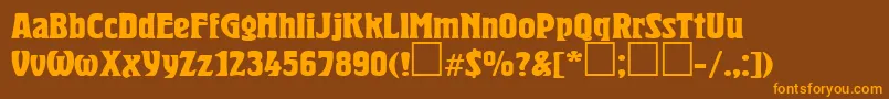 HeroldBold Font – Orange Fonts on Brown Background