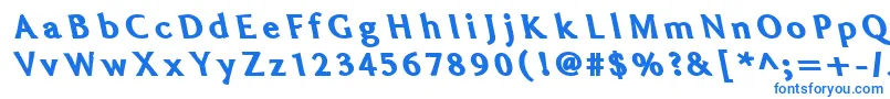 フォントFatleft – 白い背景に青い文字