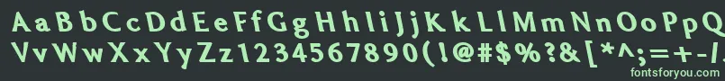 フォントFatleft – 黒い背景に緑の文字