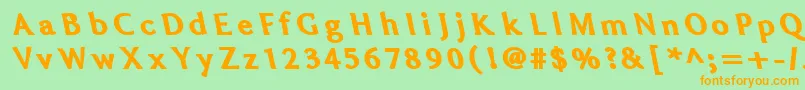 Fatleft Font – Orange Fonts on Green Background