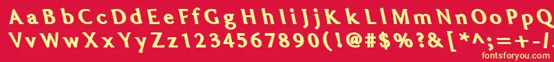 Fatleft Font – Yellow Fonts on Red Background