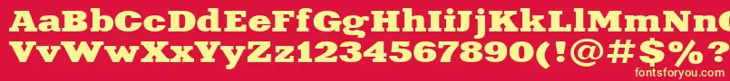 Aardvark115n Font – Yellow Fonts on Red Background