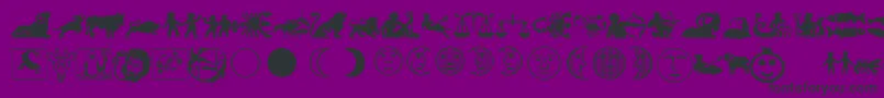 LinotypeAstrologyPiTwo-Schriftart – Schwarze Schriften auf violettem Hintergrund