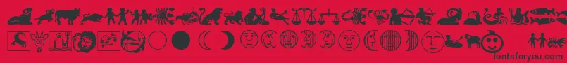 LinotypeAstrologyPiTwo Font – Black Fonts on Red Background