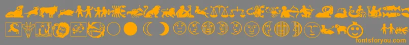LinotypeAstrologyPiTwo Font – Orange Fonts on Gray Background