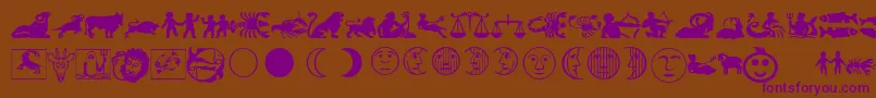 LinotypeAstrologyPiTwo Font – Purple Fonts on Brown Background