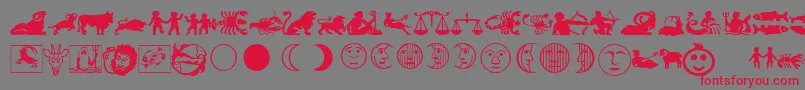 LinotypeAstrologyPiTwo Font – Red Fonts on Gray Background