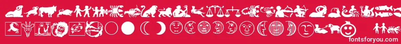 LinotypeAstrologyPiTwo Font – White Fonts on Red Background