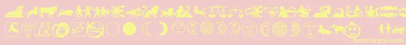 LinotypeAstrologyPiTwo Font – Yellow Fonts on Pink Background