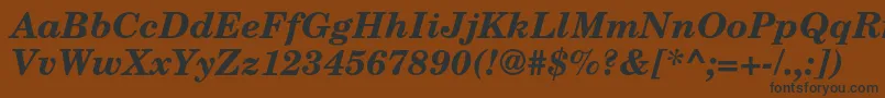 TexgyrescholaBolditalic Font – Black Fonts on Brown Background