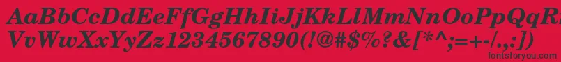 TexgyrescholaBolditalic Font – Black Fonts on Red Background