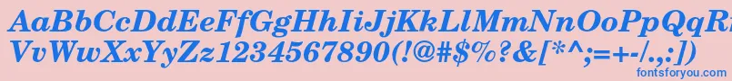 TexgyrescholaBolditalic Font – Blue Fonts on Pink Background