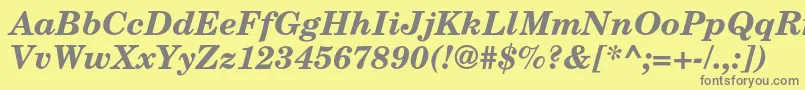 TexgyrescholaBolditalic Font – Gray Fonts on Yellow Background