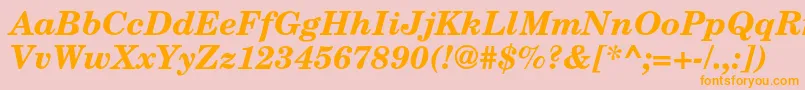 TexgyrescholaBolditalic Font – Orange Fonts on Pink Background