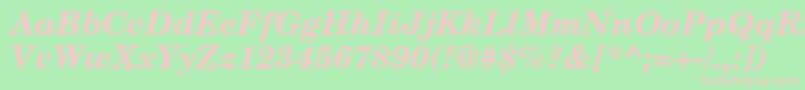 TexgyrescholaBolditalic Font – Pink Fonts on Green Background