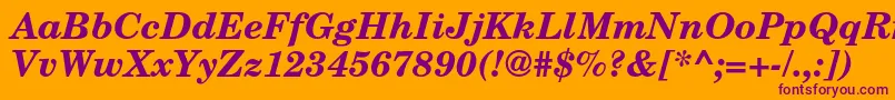 TexgyrescholaBolditalic Font – Purple Fonts on Orange Background