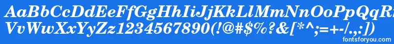 Czcionka TexgyrescholaBolditalic – białe czcionki na niebieskim tle