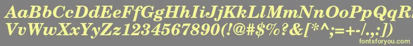 TexgyrescholaBolditalic Font – Yellow Fonts on Gray Background