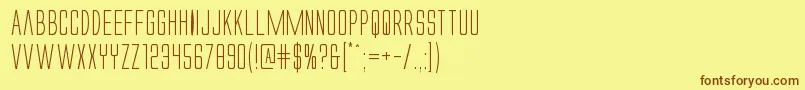 Czcionka Alienleagueii – brązowe czcionki na żółtym tle