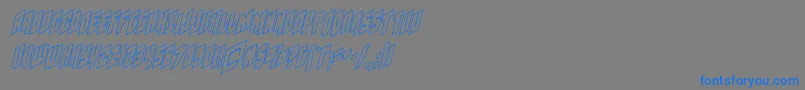 Czcionka Galaxyforceoutital – niebieskie czcionki na szarym tle