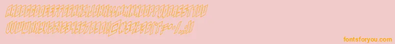 Galaxyforceoutital-Schriftart – Orangefarbene Schriften auf rosa Hintergrund