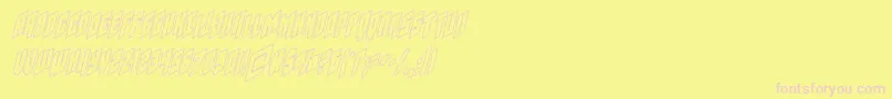 Czcionka Galaxyforceoutital – różowe czcionki na żółtym tle
