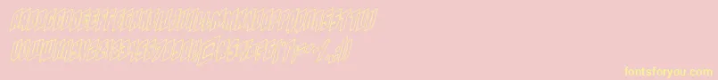 Galaxyforceoutital-Schriftart – Gelbe Schriften auf rosa Hintergrund