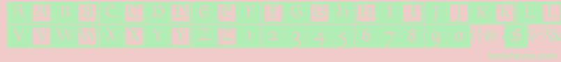Goudamentbricks-fontti – vihreät fontit vaaleanpunaisella taustalla