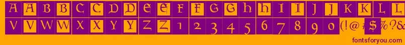 Goudamentbricks Font – Purple Fonts on Orange Background