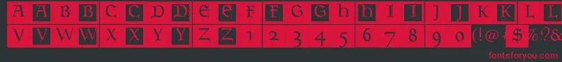フォントGoudamentbricks – 黒い背景に赤い文字