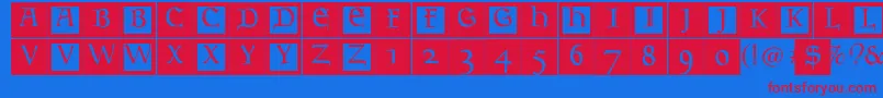 Goudamentbricks Font – Red Fonts on Blue Background