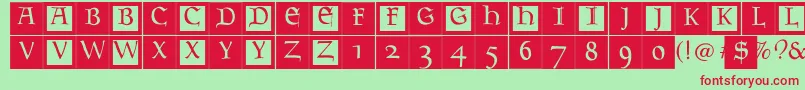 Goudamentbricks Font – Red Fonts on Green Background