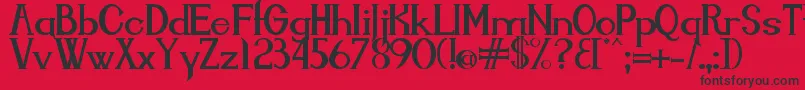 Endora Font – Black Fonts on Red Background