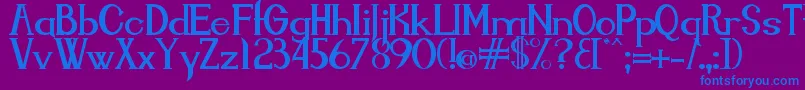 Шрифт Endora – синие шрифты на фиолетовом фоне