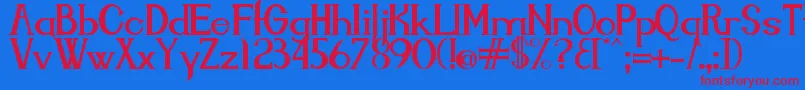 Endora Font – Red Fonts on Blue Background