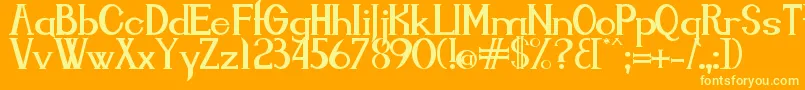 Czcionka Endora – żółte czcionki na pomarańczowym tle