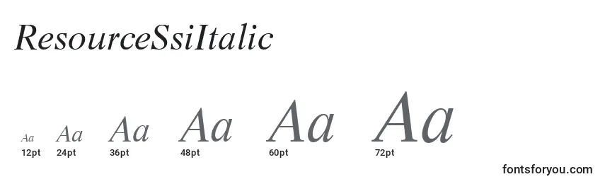 Größen der Schriftart ResourceSsiItalic