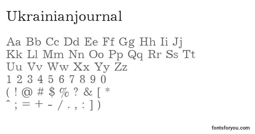 A fonte Ukrainianjournal – alfabeto, números, caracteres especiais