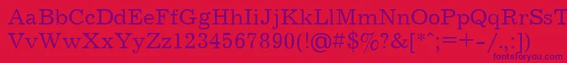 フォントUkrainianjournal – 赤い背景に紫のフォント