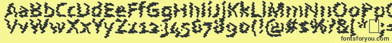 AstralWave-fontti – mustat fontit keltaisella taustalla