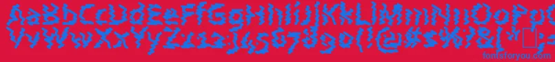 Fonte AstralWave – fontes azuis em um fundo vermelho