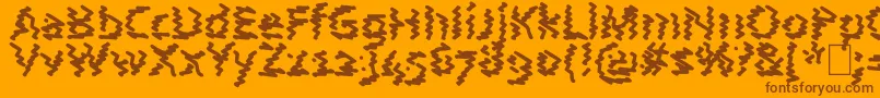 AstralWave-Schriftart – Braune Schriften auf orangefarbenem Hintergrund