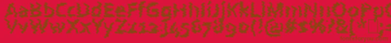 AstralWave-Schriftart – Braune Schriften auf rotem Hintergrund